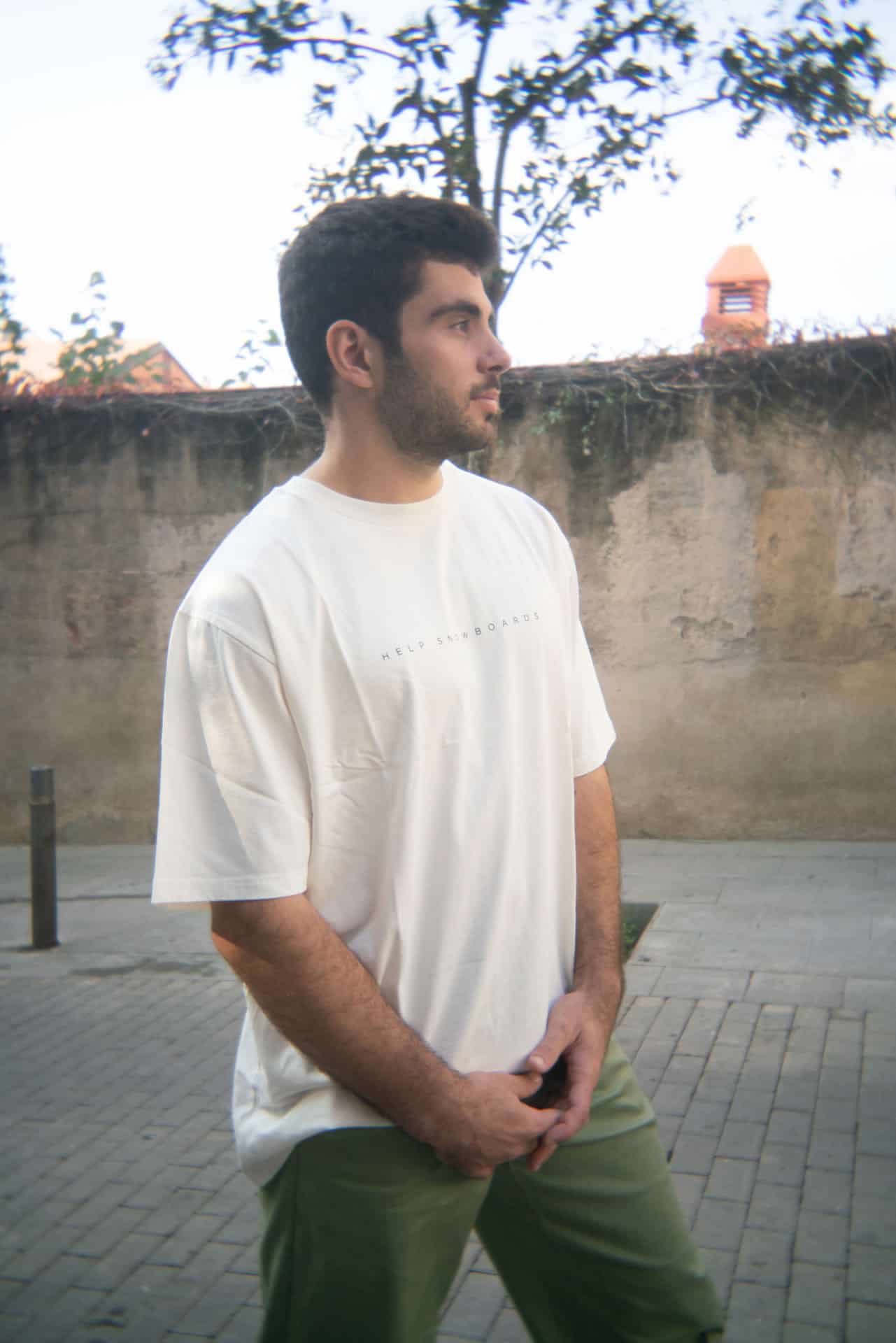 SHIRT-SISET-CREAM HELP SNOWBOARDS